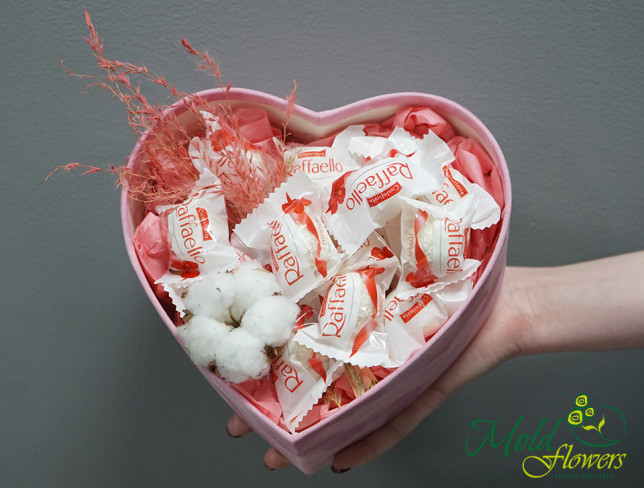 Pink Heart with Raffaello Chocolates photo